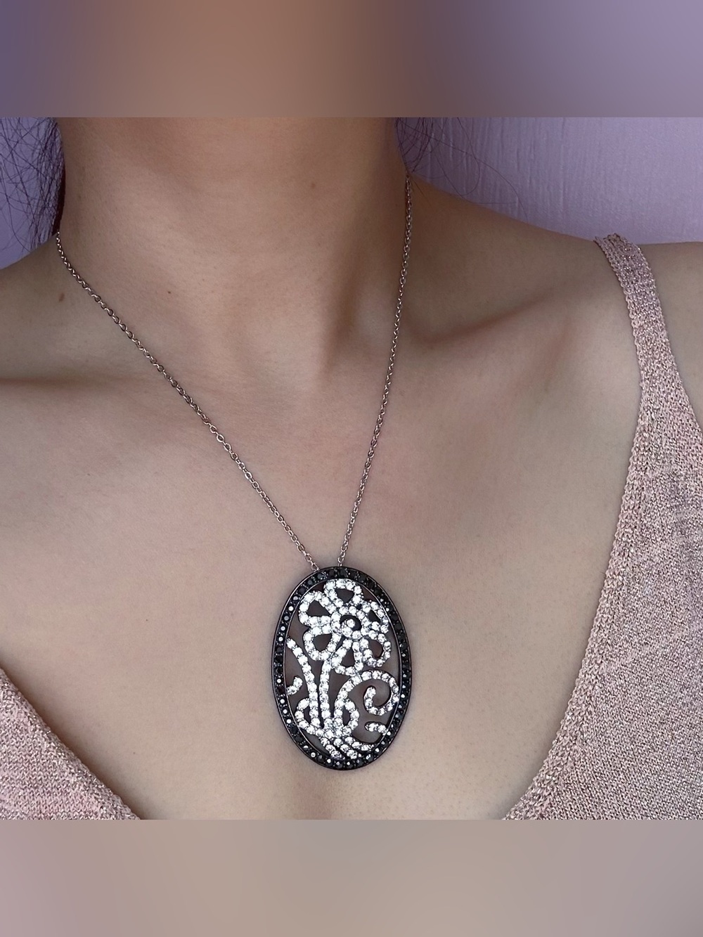 Vintage Nolan Miller floral Pendant Necklace